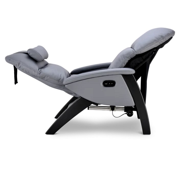 Svago Lite 2 Zero Gravity Recliner in Black/Grey reclined position.