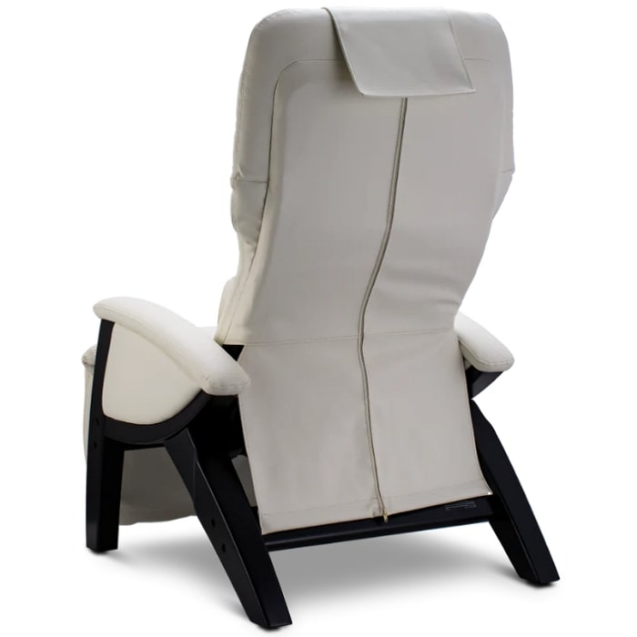 Svago SV-395 ZGR Plus Zero Gravity Recliner in Snowfall black base back view.